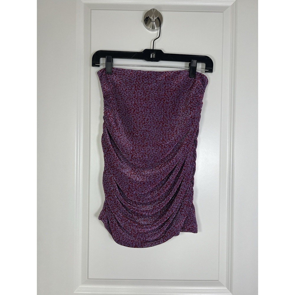 NWT Sabina Musayev Zenobia Ruched Mini Skirt Women's Size Small Purple